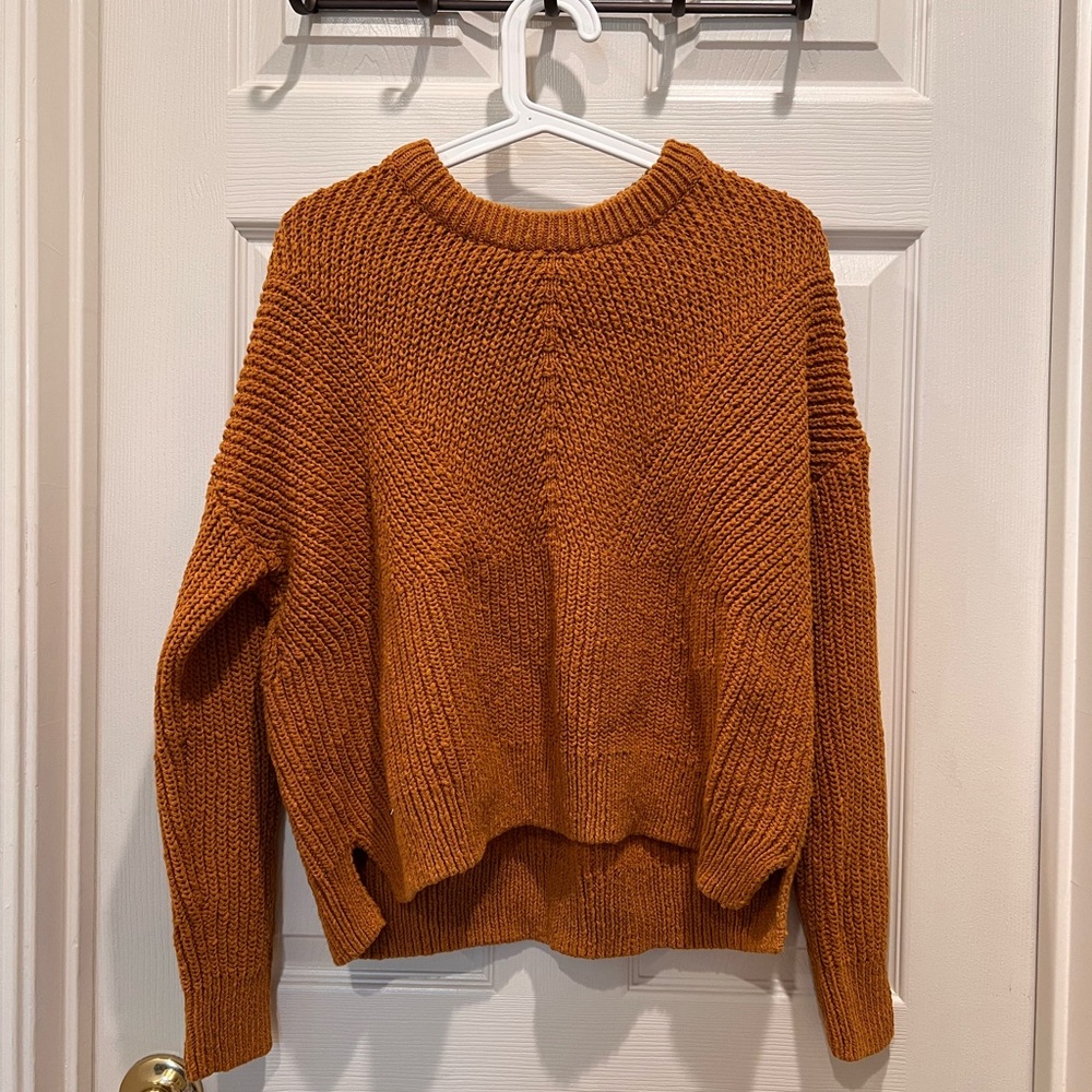 Madewell Joslin Cozy Knit Sweater in Warm Brown